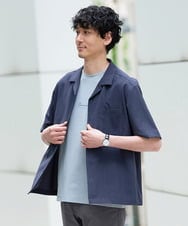 KHKGD29039 a.v.v MEN(アー・ヴェ・ヴェ) 【接触冷感/イージーケア/洗濯機で洗える/速乾/毛玉になりにくい】ミニロゴプリントセミワイドシルエットカットソー ダークグレー