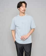 KHKGD29039 a.v.v MEN(アー・ヴェ・ヴェ) 【イージーケア/洗濯機で洗える/速乾/毛玉になりにくい/接触冷感】ミニロゴプリントセミワイドシルエットカットソー ライトブルー