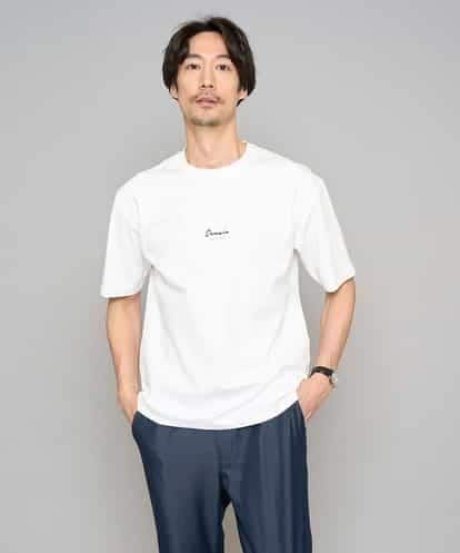 KHKGD29039 a.v.v MEN 【イージーケア/洗濯機で洗える/速乾/毛玉になりにくい/接触冷感】ミニロゴプリントセミワイドシルエットカットソー