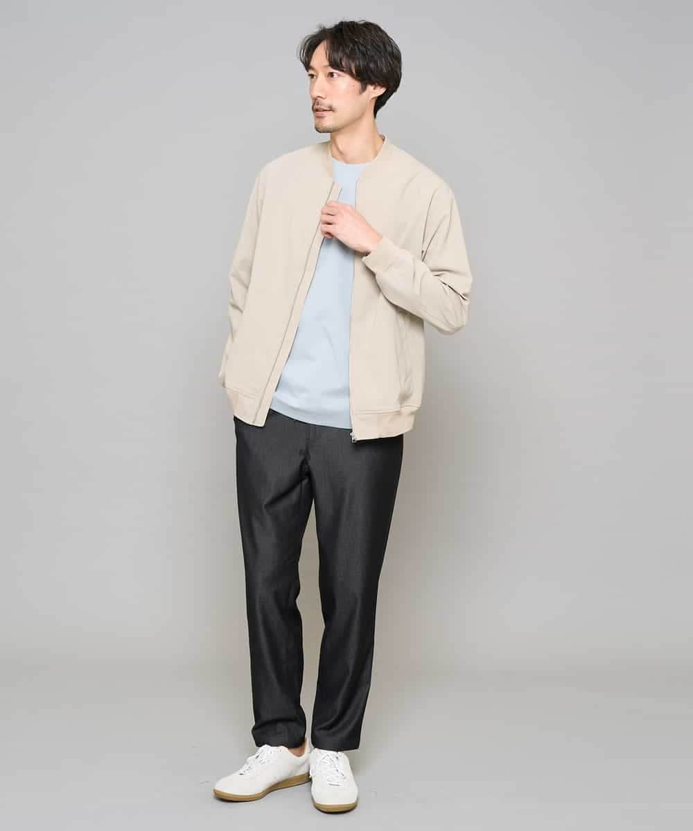 KHKGD29039 a.v.v MEN(アー・ヴェ・ヴェ) 【イージーケア/洗濯機で洗える/速乾/毛玉になりにくい/接触冷感】ミニロゴプリントセミワイドシルエットカットソー ダークグレー