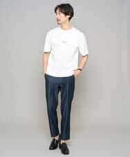 KHKGD29039 a.v.v MEN(アー・ヴェ・ヴェ) 【イージーケア/洗濯機で洗える/速乾/毛玉になりにくい/接触冷感】ミニロゴプリントセミワイドシルエットカットソー ダークグレー