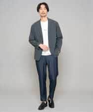 KHKGD29039 a.v.v MEN(アー・ヴェ・ヴェ) 【イージーケア/洗濯機で洗える/速乾/毛玉になりにくい/接触冷感】ミニロゴプリントセミワイドシルエットカットソー ダークグレー