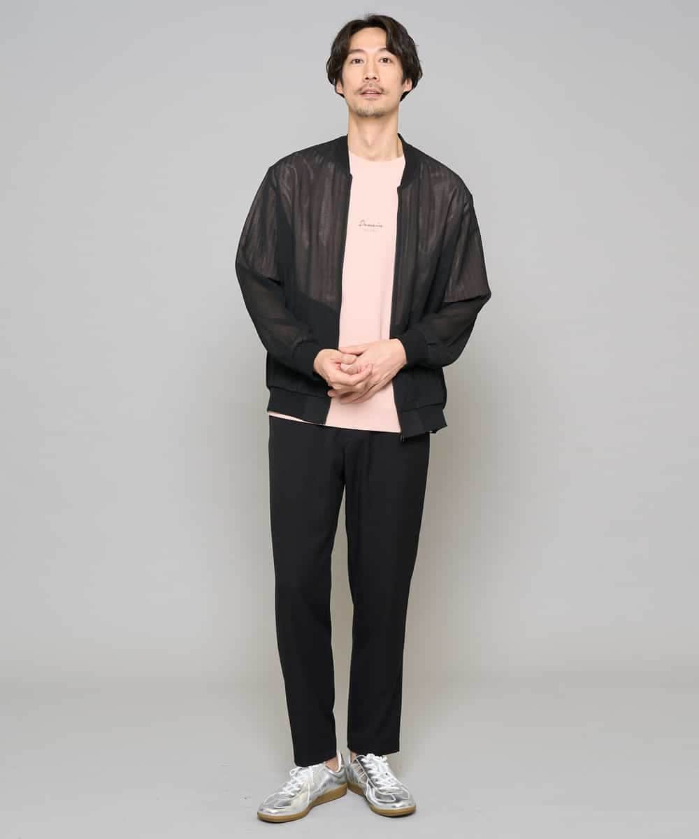 KHKGD29039 a.v.v MEN(アー・ヴェ・ヴェ) 【イージーケア/洗濯機で洗える/速乾/毛玉になりにくい/接触冷感】ミニロゴプリントセミワイドシルエットカットソー ダークグレー