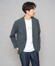 KHKGD29039 a.v.v MEN(アー・ヴェ・ヴェ) 【イージーケア/洗濯機で洗える/速乾/毛玉になりにくい/接触冷感】ミニロゴプリントセミワイドシルエットカットソー ダークグレー