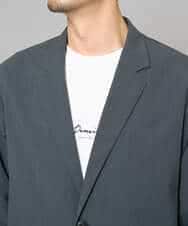 KHKGD29039 a.v.v MEN(アー・ヴェ・ヴェ) 【イージーケア/洗濯機で洗える/速乾/毛玉になりにくい/接触冷感】ミニロゴプリントセミワイドシルエットカットソー ダークグレー