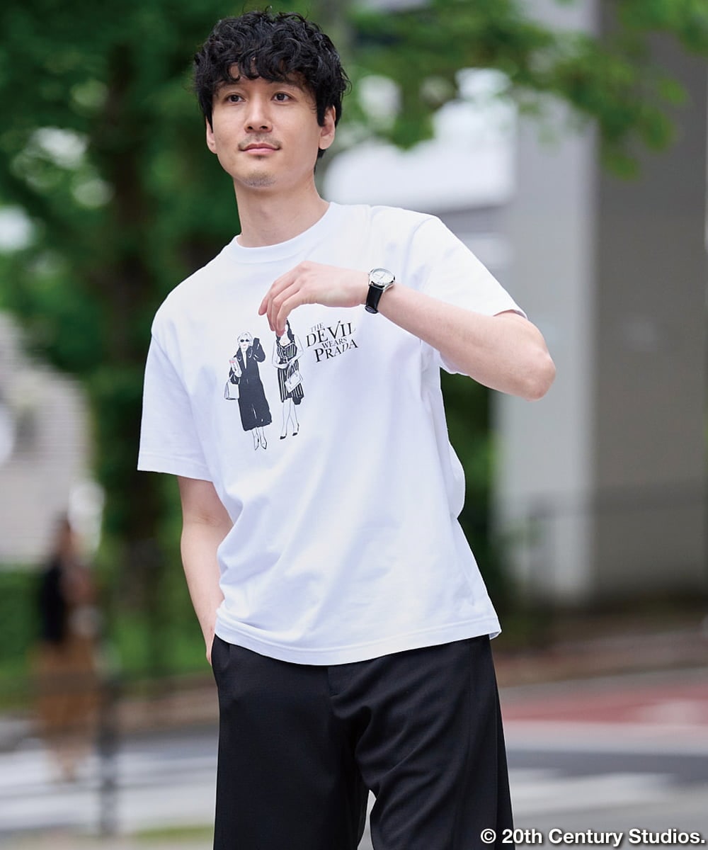 KHKGD32059 a.v.v MEN(アー・ヴェ・ヴェ) プラダヲキタアクマプリントＴシャツ ホワイト