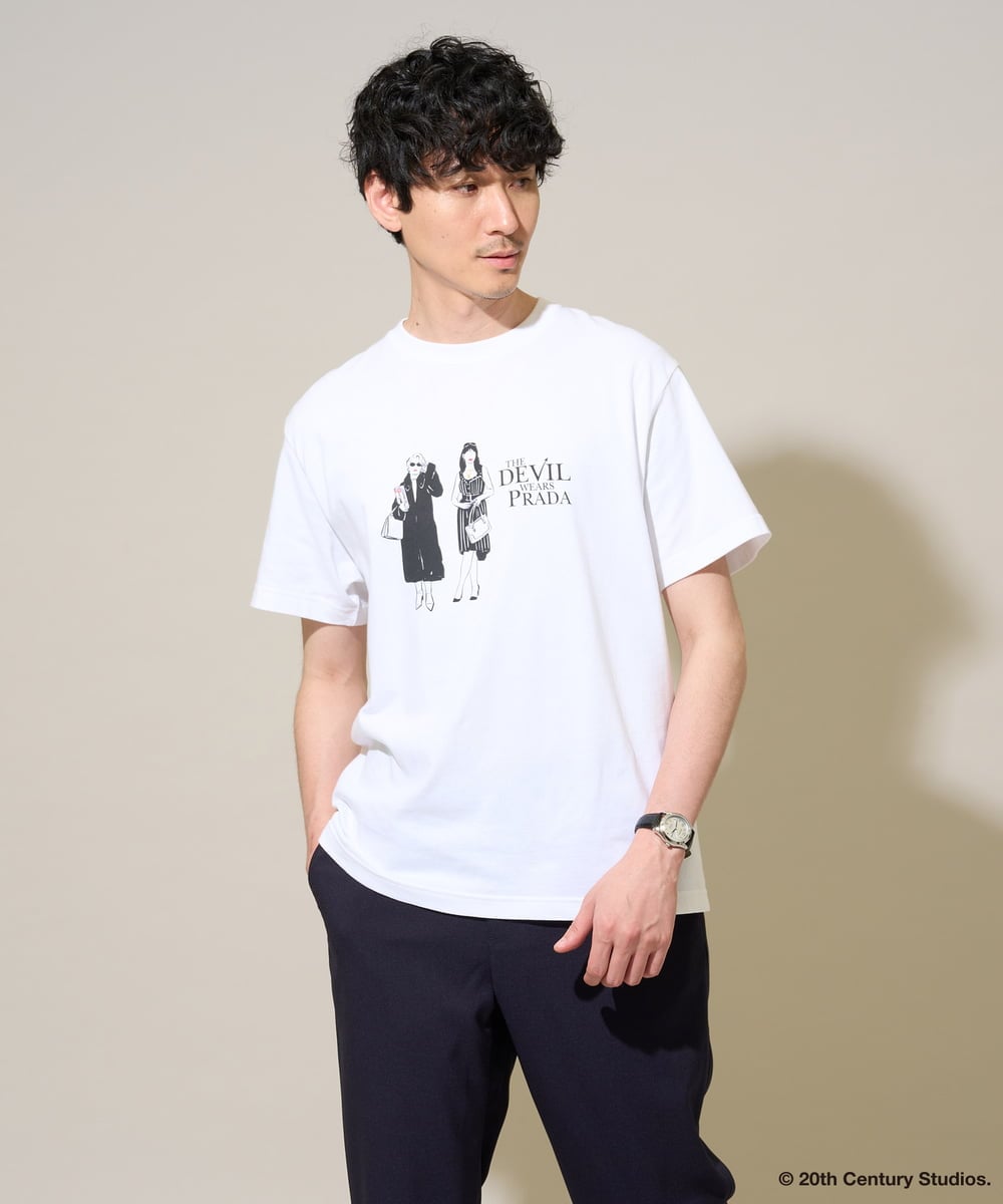 KHKGD32059 a.v.v MEN(アー・ヴェ・ヴェ) プラダヲキタアクマプリントＴシャツ ホワイト