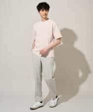 KHKGD37044 a.v.v MEN(アー・ヴェ・ヴェ) 【イージーケア/洗濯機で洗える/接触冷感】ヘリンボーンストレッチダブルフェイスカットソー ネイビー