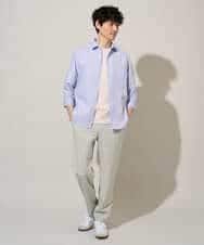 KHKGD37044 a.v.v MEN(アー・ヴェ・ヴェ) 【イージーケア/洗濯機で洗える/接触冷感】ヘリンボーンストレッチダブルフェイスカットソー ネイビー