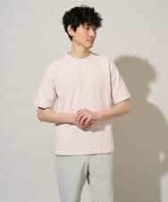 KHKGD37044 a.v.v MEN(アー・ヴェ・ヴェ) 【イージーケア/洗濯機で洗える/接触冷感】ヘリンボーンストレッチダブルフェイスカットソー ネイビー