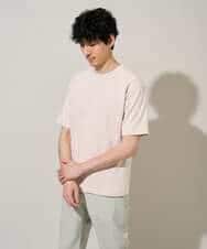 KHKGD37044 a.v.v MEN(アー・ヴェ・ヴェ) 【イージーケア/洗濯機で洗える/接触冷感】ヘリンボーンストレッチダブルフェイスカットソー ネイビー