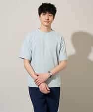 KHKGD37044 a.v.v MEN(アー・ヴェ・ヴェ) 【イージーケア/洗濯機で洗える/接触冷感】ヘリンボーンストレッチダブルフェイスカットソー ネイビー