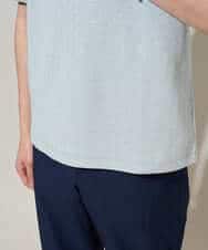 KHKGD37044 a.v.v MEN(アー・ヴェ・ヴェ) 【イージーケア/洗濯機で洗える/接触冷感】ヘリンボーンストレッチダブルフェイスカットソー ネイビー