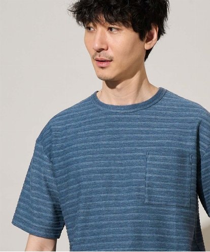 KHKGD38049 a.v.v MEN 【イージーケア/洗濯機で洗える】タックメランジセミワイドシルエットクルーネックカットソー