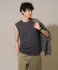 KHKGD39019 a.v.v MEN(アー・ヴェ・ヴェ) 【雑誌MonoMax６月号掲載】ノースリーブカットソー【接触冷感】 ブラック