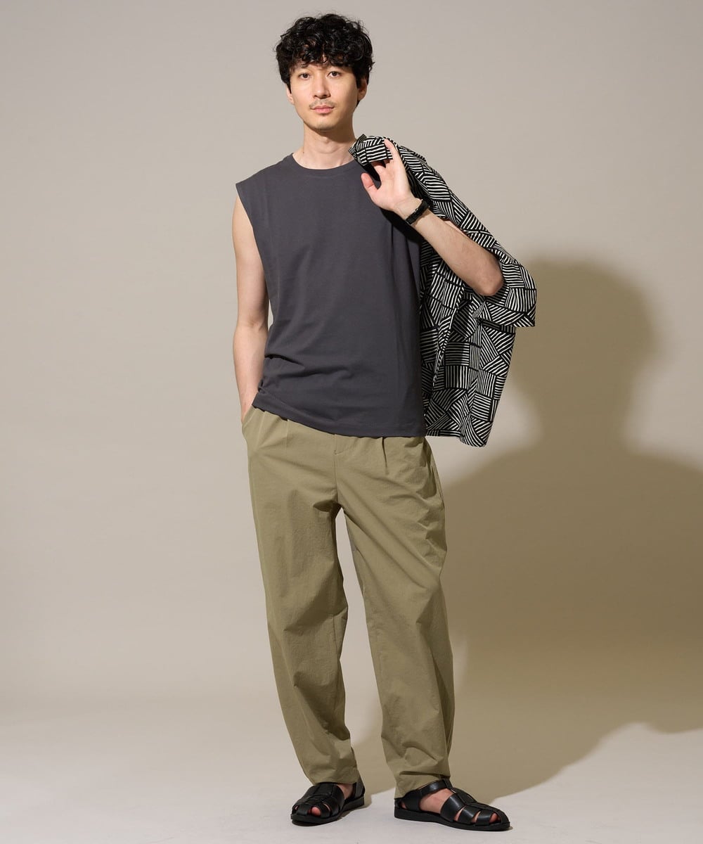 KHKGD39019 a.v.v MEN(アー・ヴェ・ヴェ) 【雑誌MonoMax６月号掲載】ノースリーブカットソー【接触冷感】 ブラック