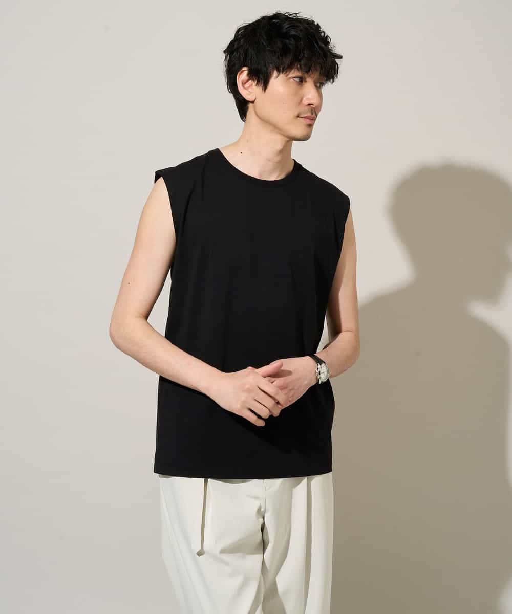 KHKGD39019 a.v.v MEN(アー・ヴェ・ヴェ) 【接触冷感】ノースリーブカットソー ブラック