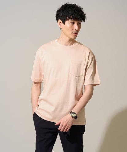KHKGD40039 a.v.v MEN 究極の無地Ｔシャツ【洗濯機で洗える/接触冷感/UVカット/毛玉になりにくい】シルケットスムースワイドシルエットカットソー
