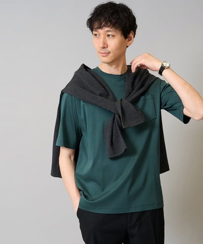 KHKGD40039 a.v.v MEN 【洗濯機で洗える/接触冷感/UVカット/毛玉になりにくい】シルケットスムースワイドシルエットカットソー