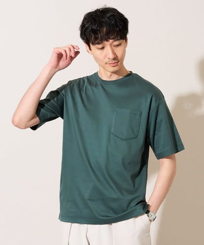 KHKGD40039 a.v.v MEN 【雑誌MonoMax６月号掲載】究極の無地Ｔシャツ シルケットスムースワイドシルエットカットソー【接触冷感/UVカット/洗濯機で洗える/毛玉になりにくい】