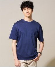 KHKGD40039 a.v.v MEN(アー・ヴェ・ヴェ) 【接触冷感 / UVカット】究極の無地Ｔ シルケットスムースシルエットカットソ ー〈洗濯機で洗える/毛玉になりにくい〉 ブルー