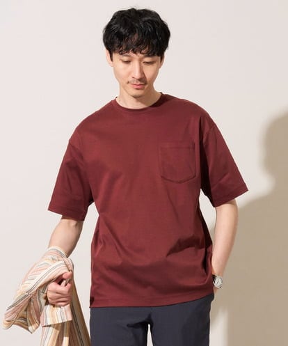 KHKGD40039 a.v.v MEN 【雑誌MonoMax６月号掲載】究極の無地Ｔシャツ シルケットスムースワイドシルエットカットソー【接触冷感/UVカット/洗濯機で洗える/毛玉になりにくい】