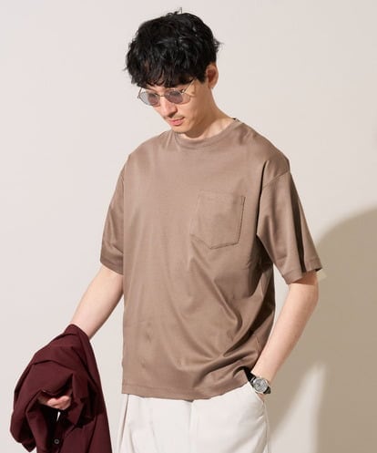 KHKGD40039 a.v.v MEN 【雑誌MonoMax６月号掲載】究極の無地Ｔシャツ シルケットスムースワイドシルエットカットソー【接触冷感/UVカット/洗濯機で洗える/毛玉になりにくい】