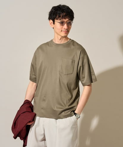KHKGD40039 a.v.v MEN 【雑誌MonoMax６月号掲載】究極の無地Ｔシャツ シルケットスムースワイドシルエットカットソー【接触冷感/UVカット/洗濯機で洗える/毛玉になりにくい】