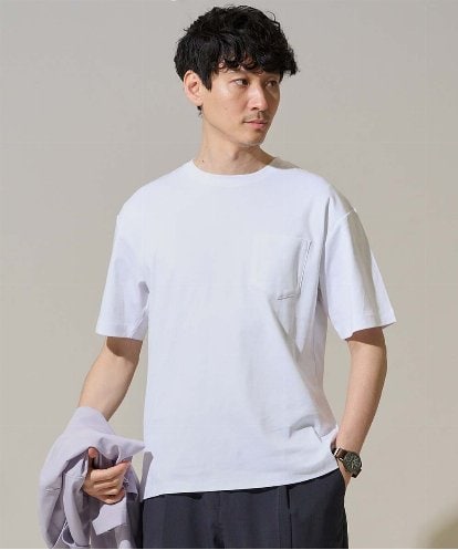 KHKGD40039 a.v.v MEN 【雑誌MonoMax5月号掲載】究極の無地Ｔシャツ シルケットスムースワイドシルエットカットソー【洗濯機で洗える/接触冷感/UVカット/毛玉になりにくい】