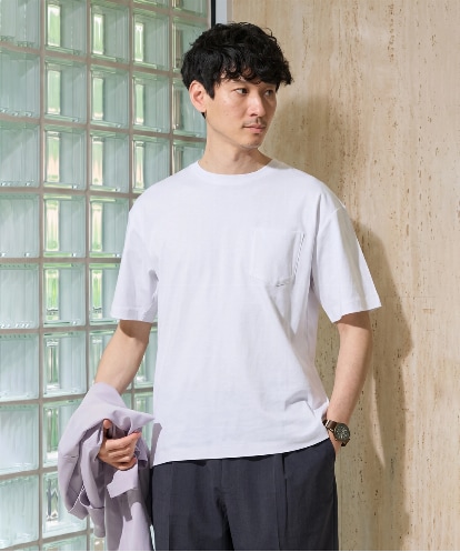 KHKGD40039 a.v.v MEN ＼累計28,000枚販売！／究極の無地Ｔ シルケットスムースシルエットカットソ ー【接触冷感 / UVカット/洗濯機で洗える/毛玉になりにくい】