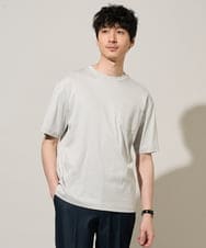 KHKGD40039 a.v.v MEN(アー・ヴェ・ヴェ) 【洗濯機で洗える/接触冷感/UVカット/毛玉になりにくい】シルケットスムースワイドシルエットカットソー ライトグレー