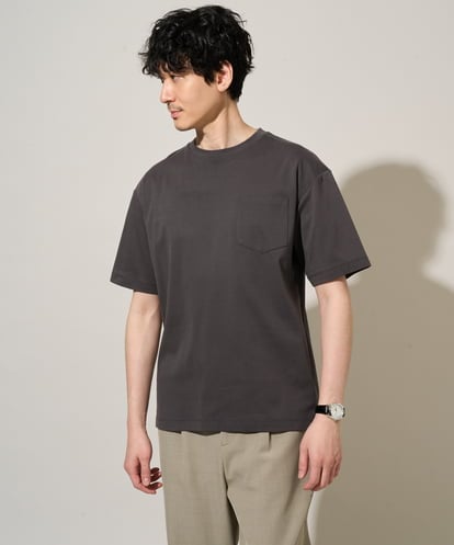 KHKGD40039 a.v.v MEN 【洗濯機で洗える/接触冷感/UVカット/毛玉になりにくい】シルケットスムースワイドシルエットカットソー