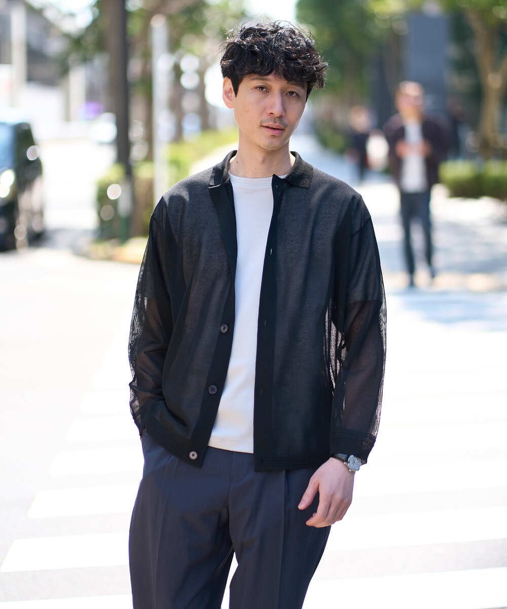 KHKGD40039 a.v.v MEN(アー・ヴェ・ヴェ) 【雑誌MonoMax5月号掲載】究極の無地Ｔシャツ シルケットスムースワイドシルエットカットソー【洗濯機で洗える/接触冷感/UVカット/毛玉になりにくい】 ブラック