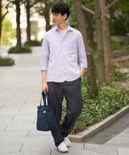 KHKGD40039 a.v.v MEN(アー・ヴェ・ヴェ) 【雑誌MonoMax5月号掲載】究極の無地Ｔシャツ シルケットスムースワイドシルエットカットソー【洗濯機で洗える/接触冷感/UVカット/毛玉になりにくい】 ブラック