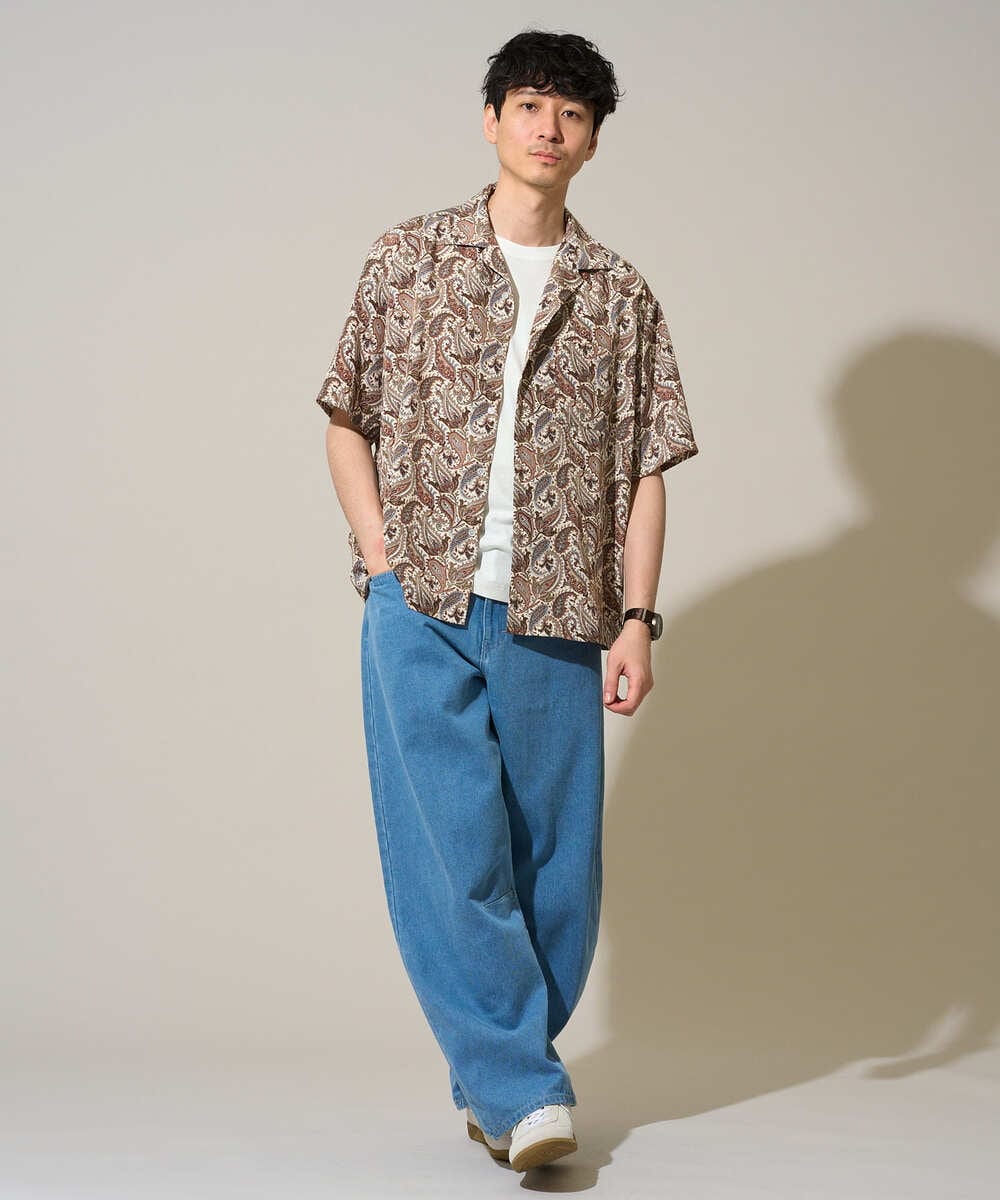 KHKGD40039 a.v.v MEN(アー・ヴェ・ヴェ) 【雑誌MonoMax5月号掲載】究極の無地Ｔシャツ シルケットスムースワイドシルエットカットソー【洗濯機で洗える/接触冷感/UVカット/毛玉になりにくい】 ブラック