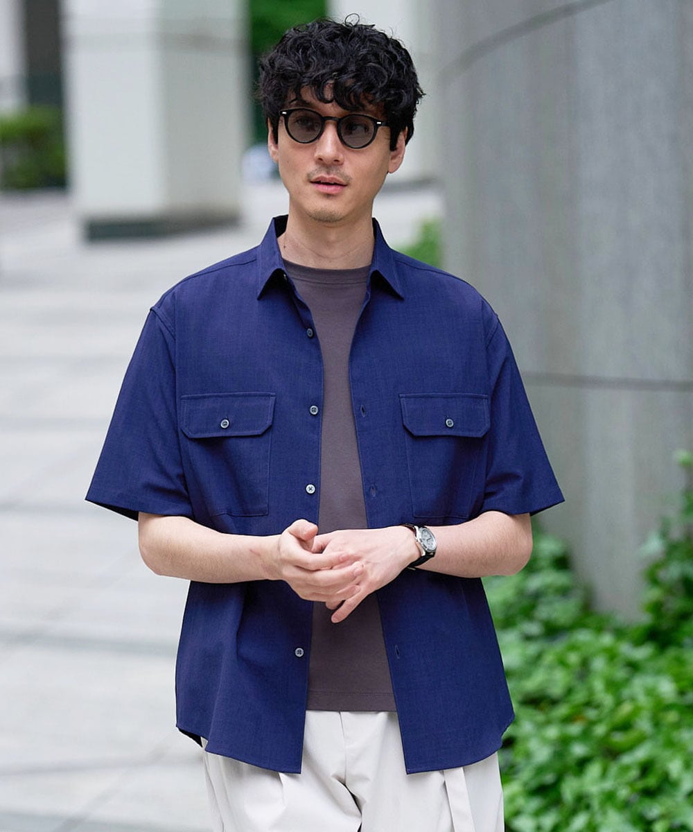 KHKGD40039 a.v.v MEN(アー・ヴェ・ヴェ) 【接触冷感 / UVカット】究極の無地Ｔ シルケットスムースシルエットカットソ ー〈洗濯機で洗える/毛玉になりにくい〉 ブラック