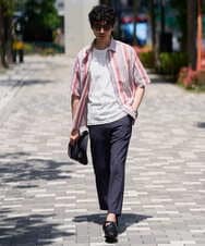 KHKGD40039 a.v.v MEN(アー・ヴェ・ヴェ) 【接触冷感 / UVカット】究極の無地Ｔ シルケットスムースシルエットカットソ ー〈洗濯機で洗える/毛玉になりにくい〉 ブラック
