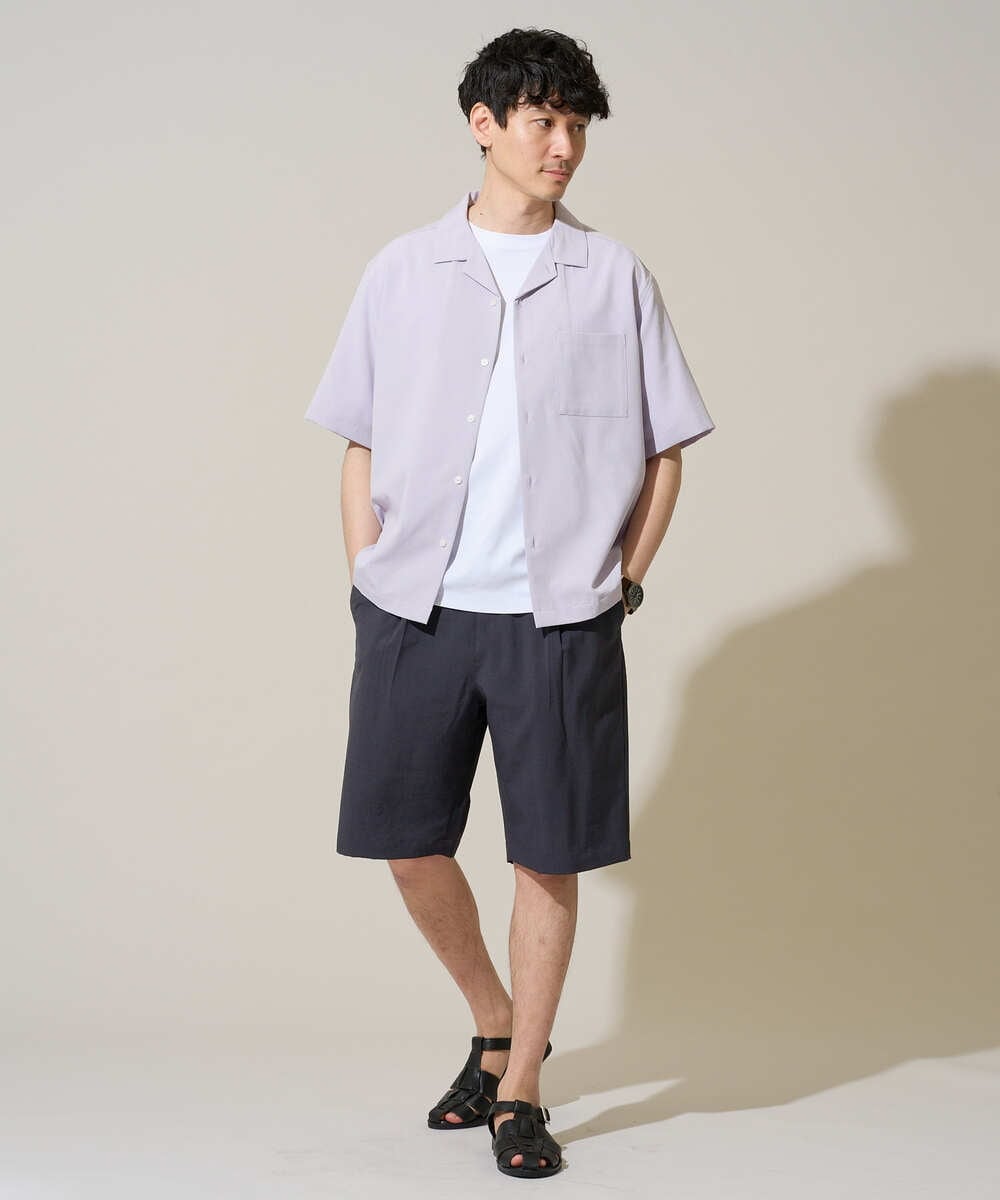 KHKGD40039 a.v.v MEN(アー・ヴェ・ヴェ) 【雑誌MonoMax5月号掲載】究極の無地Ｔシャツ シルケットスムースワイドシルエットカットソー【洗濯機で洗える/接触冷感/UVカット/毛玉になりにくい】 ブラック