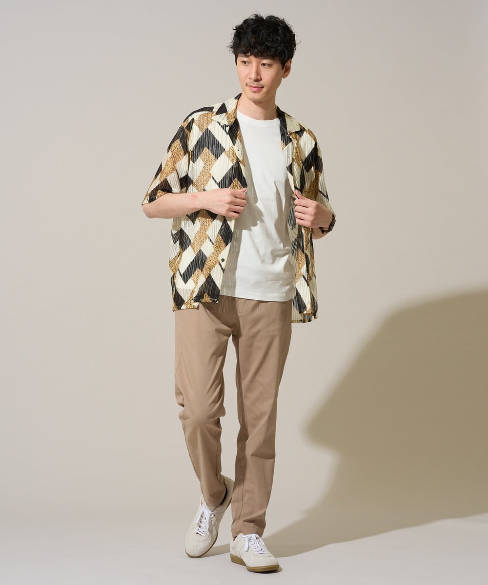 KHKGD40039 a.v.v MEN(アー・ヴェ・ヴェ) 【雑誌MonoMax5月号掲載】究極の無地Ｔシャツ シルケットスムースワイドシルエットカットソー【洗濯機で洗える/接触冷感/UVカット/毛玉になりにくい】 ブラック