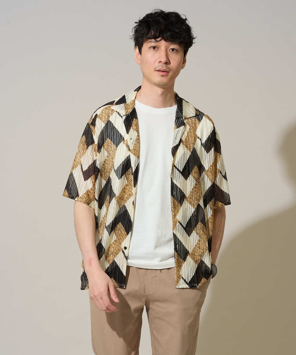 KHKGD40039 a.v.v MEN(アー・ヴェ・ヴェ) 【雑誌MonoMax5月号掲載】究極の無地Ｔシャツ シルケットスムースワイドシルエットカットソー【洗濯機で洗える/接触冷感/UVカット/毛玉になりにくい】 ブラック