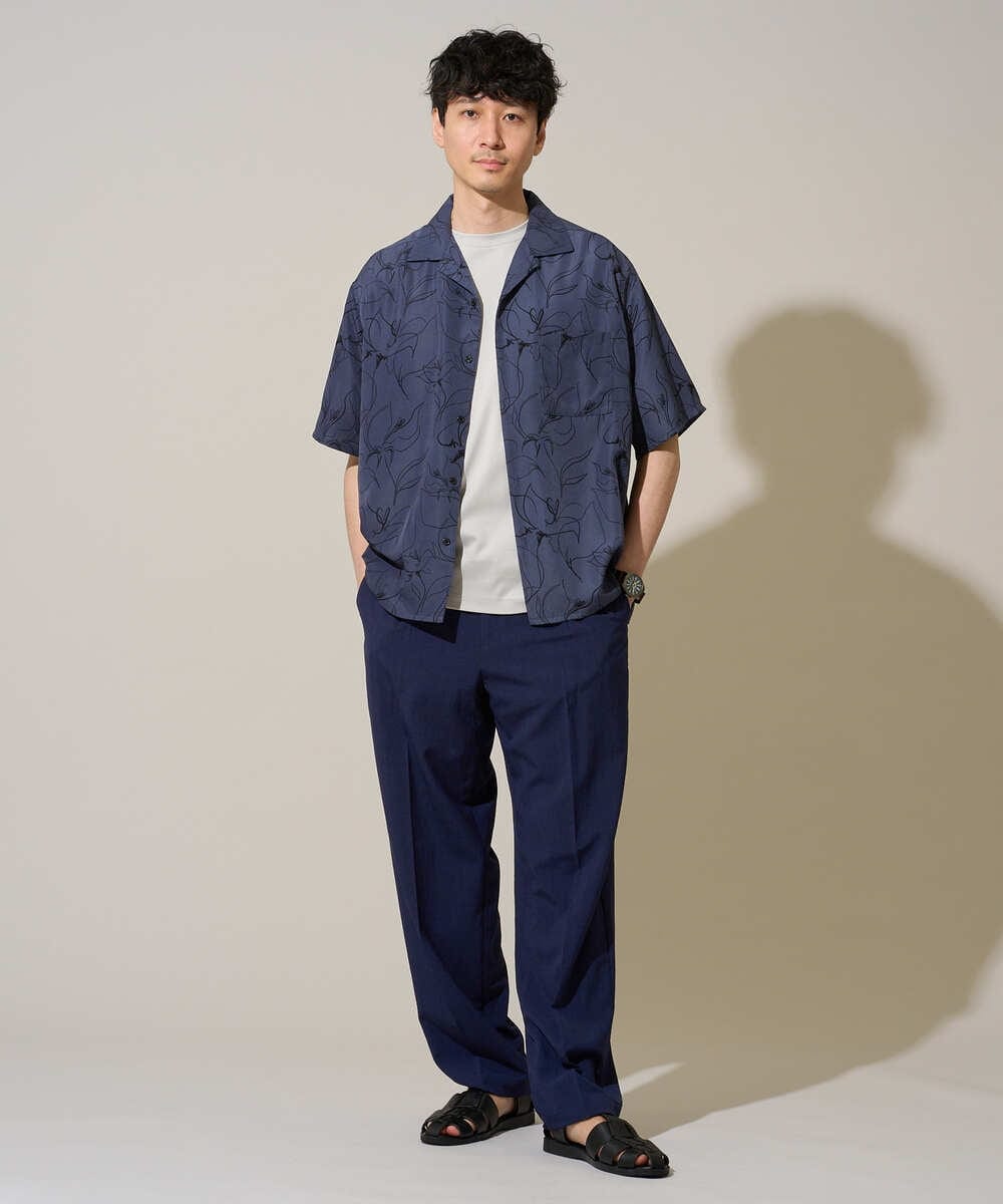 KHKGD40039 a.v.v MEN(アー・ヴェ・ヴェ) 【雑誌MonoMax5月号掲載】究極の無地Ｔシャツ シルケットスムースワイドシルエットカットソー【洗濯機で洗える/接触冷感/UVカット/毛玉になりにくい】 ブラック