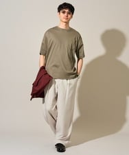 KHKGD40039 a.v.v MEN(アー・ヴェ・ヴェ) 【接触冷感 / UVカット】究極の無地Ｔ シルケットスムースシルエットカットソ ー〈洗濯機で洗える/毛玉になりにくい〉 ブラック