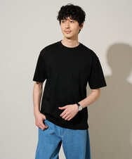 KHKGD40039 a.v.v MEN(アー・ヴェ・ヴェ) 【洗濯機で洗える/接触冷感/UVカット/毛玉になりにくい】シルケットスムースワイドシルエットカットソー ブラック