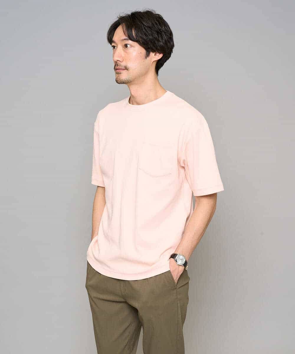 KHKGD40039 a.v.v MEN(アー・ヴェ・ヴェ) 【洗濯機で洗える/接触冷感/UVカット/毛玉になりにくい】シルケットスムースワイドシルエットカットソー ブラック