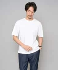 KHKGD40039 a.v.v MEN(アー・ヴェ・ヴェ) 【洗濯機で洗える/接触冷感/UVカット/毛玉になりにくい】シルケットスムースワイドシルエットカットソー ブラック