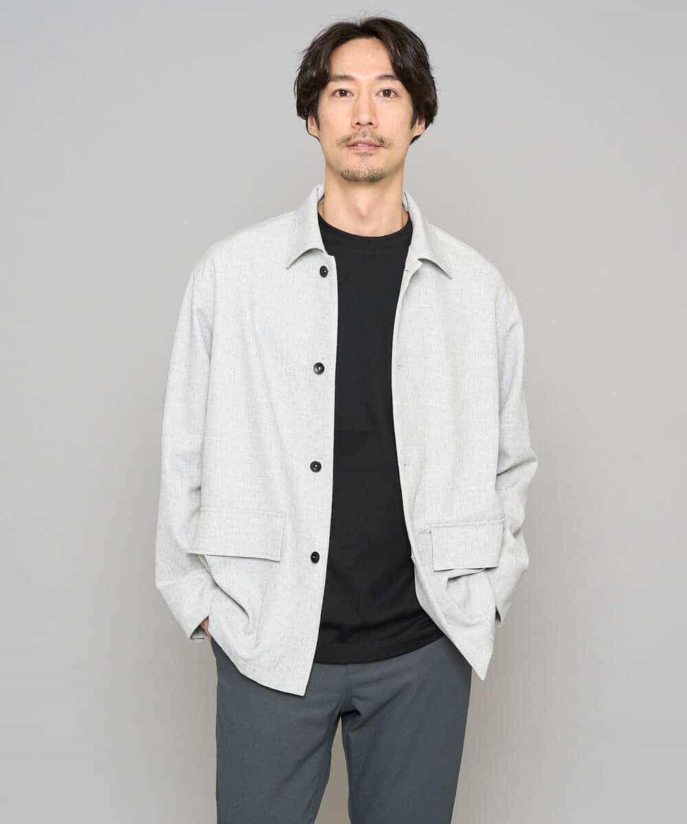 KHKGD40039 a.v.v MEN(アー・ヴェ・ヴェ) 【洗濯機で洗える/接触冷感/UVカット/毛玉になりにくい】シルケットスムースワイドシルエットカットソー ブラック