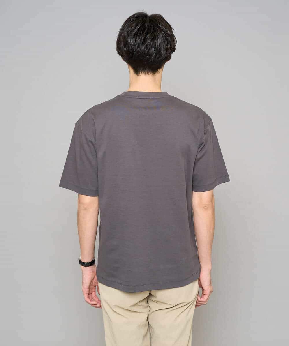 KHKGD40039 a.v.v MEN(アー・ヴェ・ヴェ) 【洗濯機で洗える/接触冷感/UVカット/毛玉になりにくい】シルケットスムースワイドシルエットカットソー ブラック