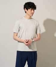 KHKGD42039 a.v.v MEN(アー・ヴェ・ヴェ) 【洗濯機で洗える/接触冷感/UVカット/毛玉になりにくい】シルケットスムースクルーネックスマートＴシャツ ライトグレー