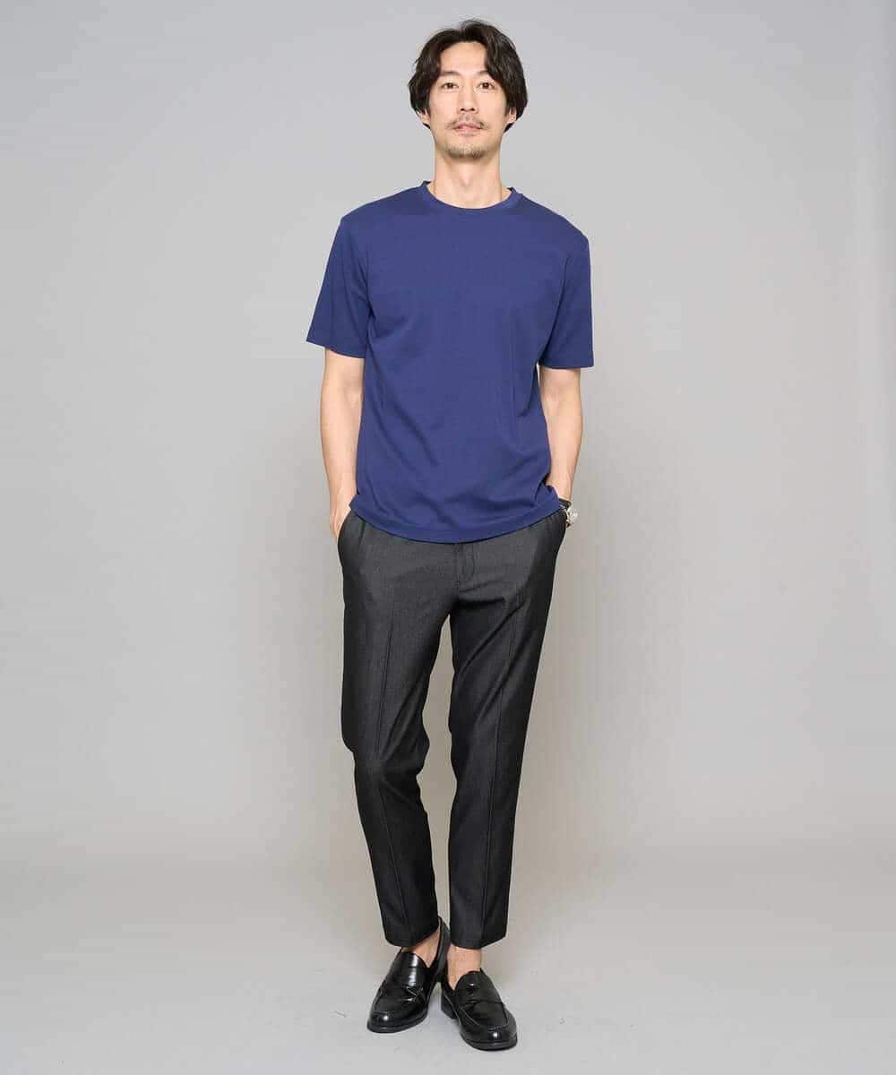 KHKGD42039 a.v.v MEN(アー・ヴェ・ヴェ) 【洗濯機で洗える/接触冷感/UVカット/毛玉になりにくい】シルケットスムースクルーネックスマートＴシャツ ダークグレー