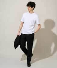 KHKGD42039 a.v.v MEN(アー・ヴェ・ヴェ) 【洗濯機で洗える/接触冷感/UVカット/毛玉になりにくい】シルケットスムースクルーネックスマートＴシャツ ダークグレー